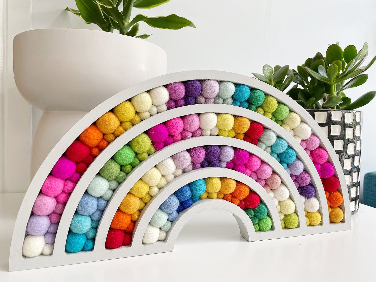 Wooden Pom Pom Rainbow - 40cm