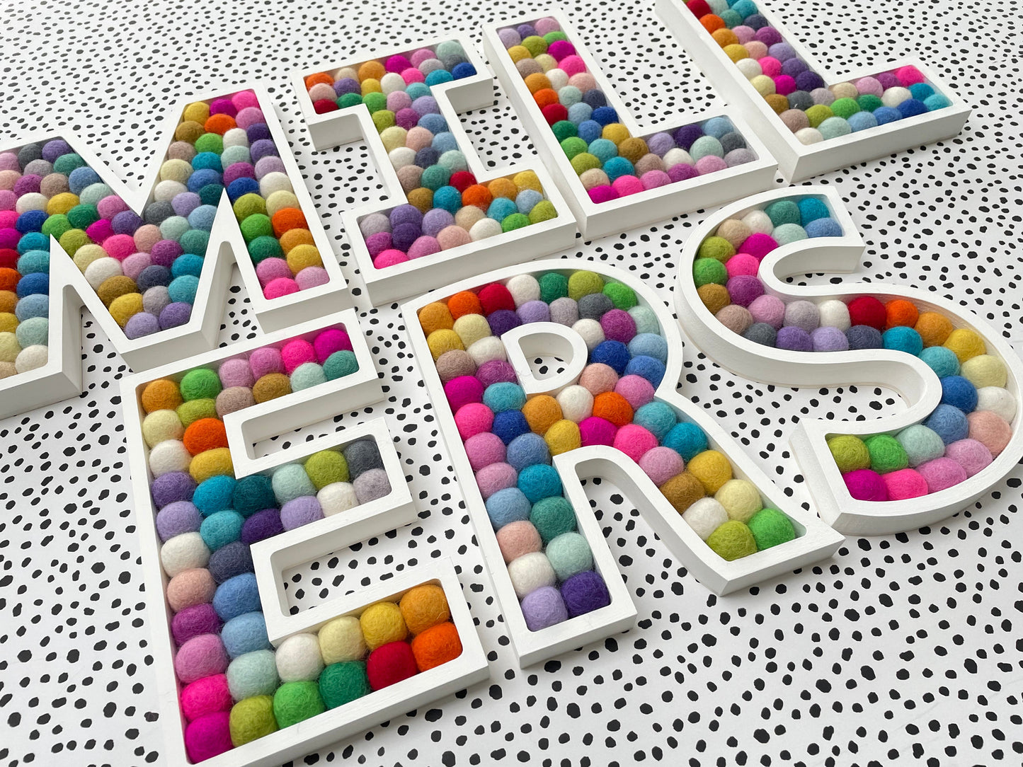 3 Rainbow Felt Ball A-Z Letters - 30cm