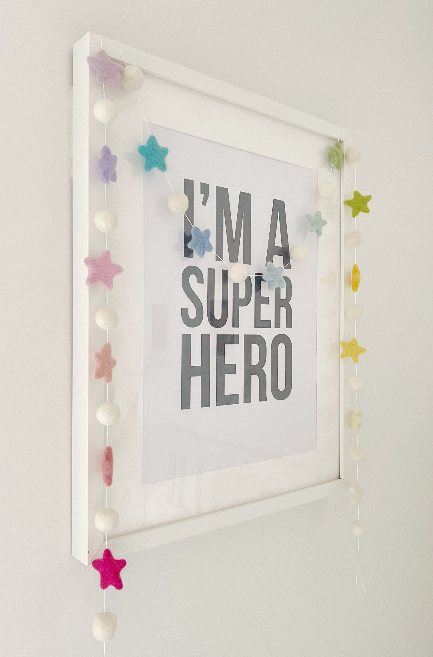 Pastel Star Pom Pom Nursery Garland