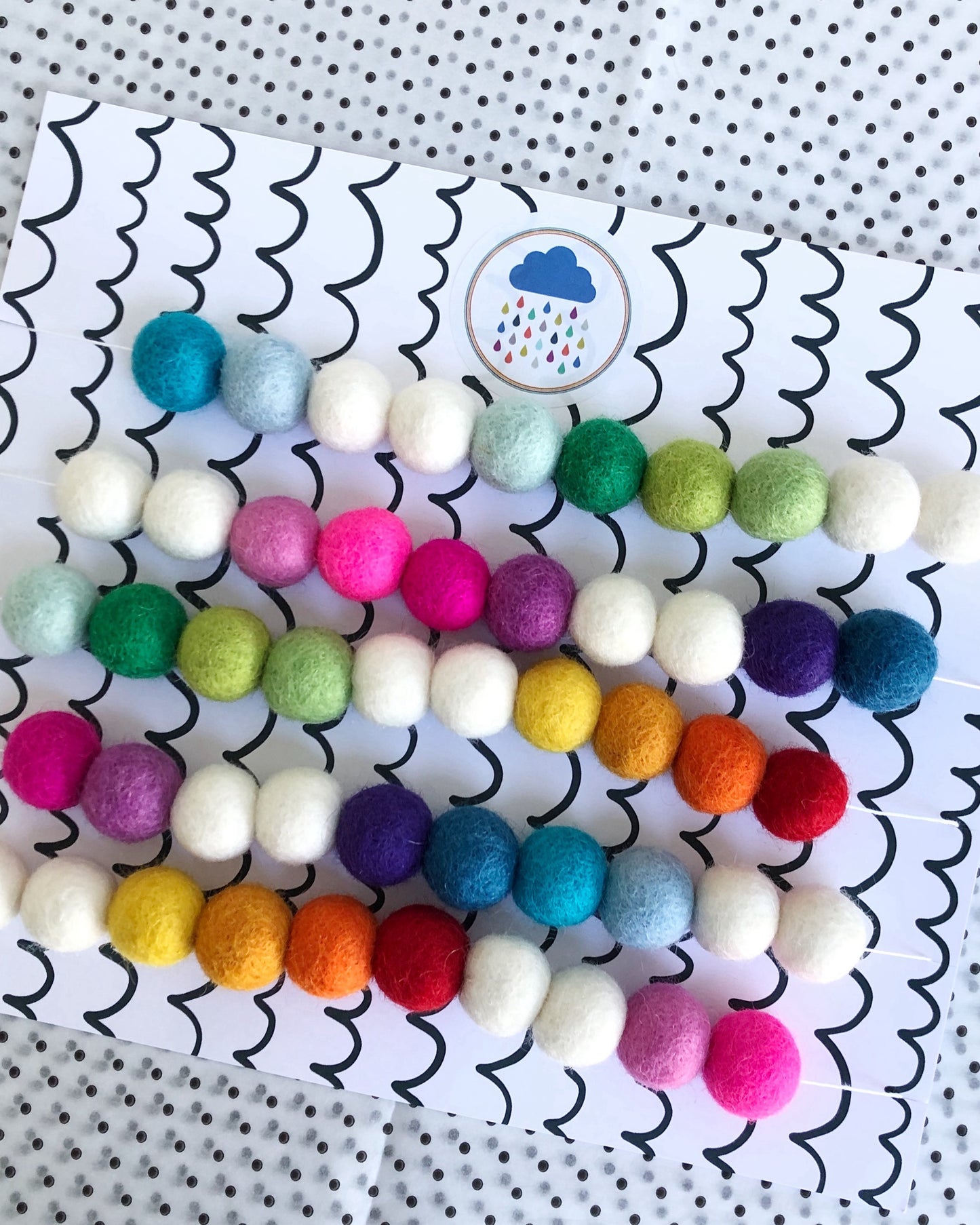 Large Rainbow Pom Pom Garland