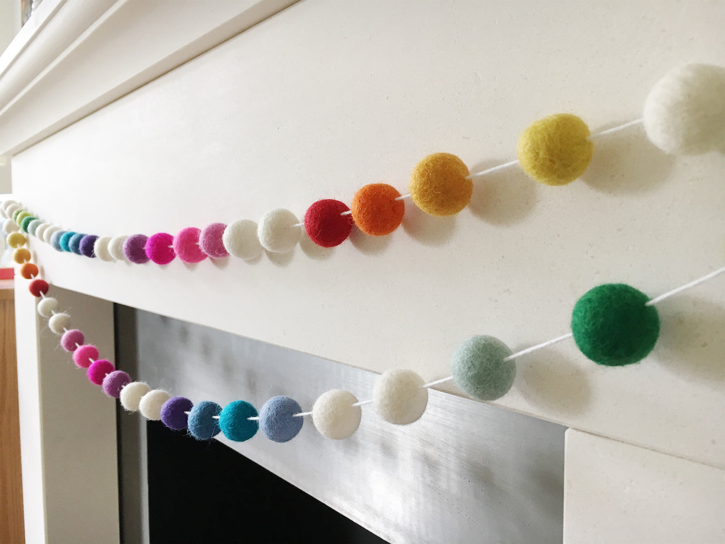 Large Rainbow Pom Pom Garland