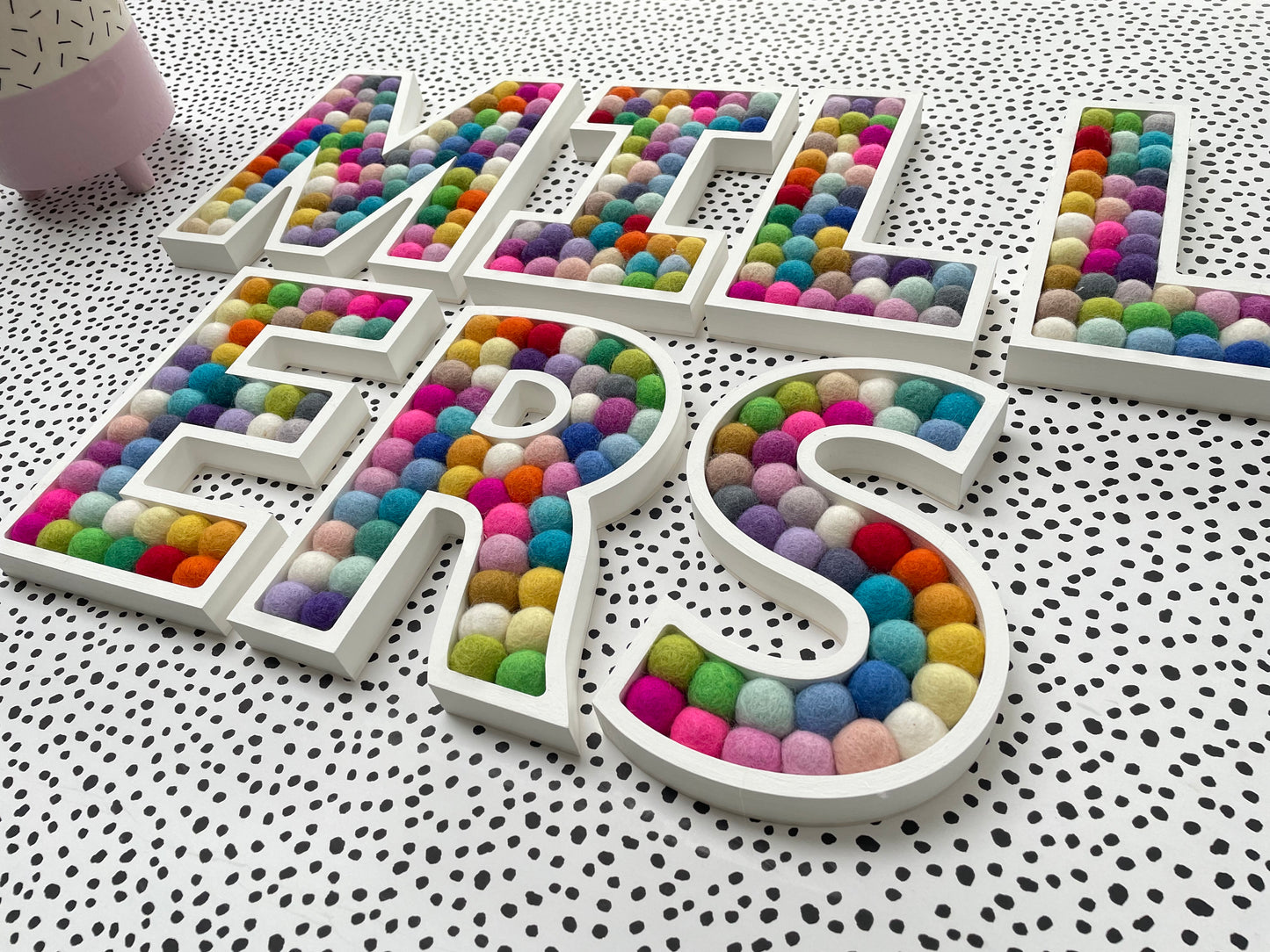 3 Rainbow Felt Ball A-Z Letters - 30cm